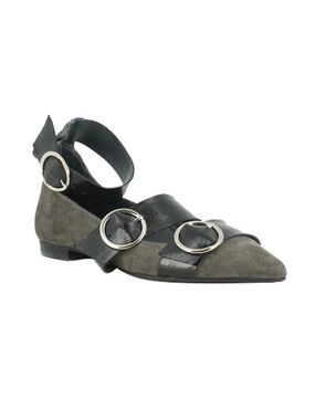Jonak "Jo" Multi-Buckle Suede Flats sz: 10